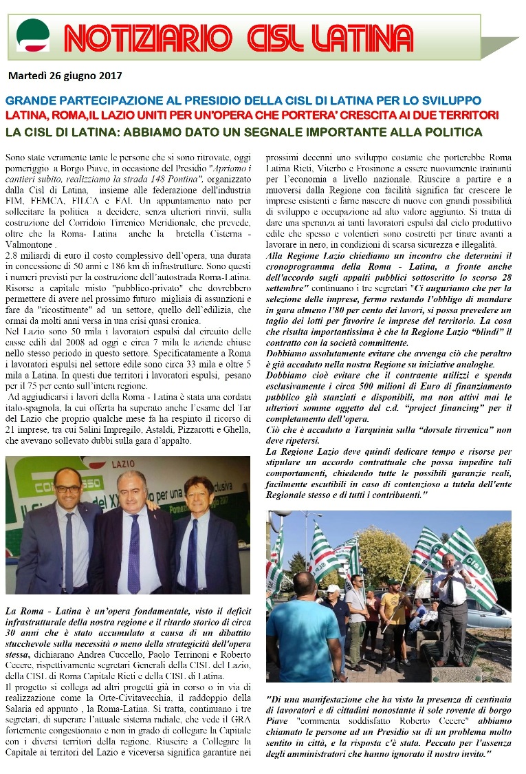 notiziario cisl 8