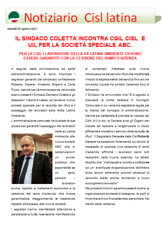 notiziario cisl 9