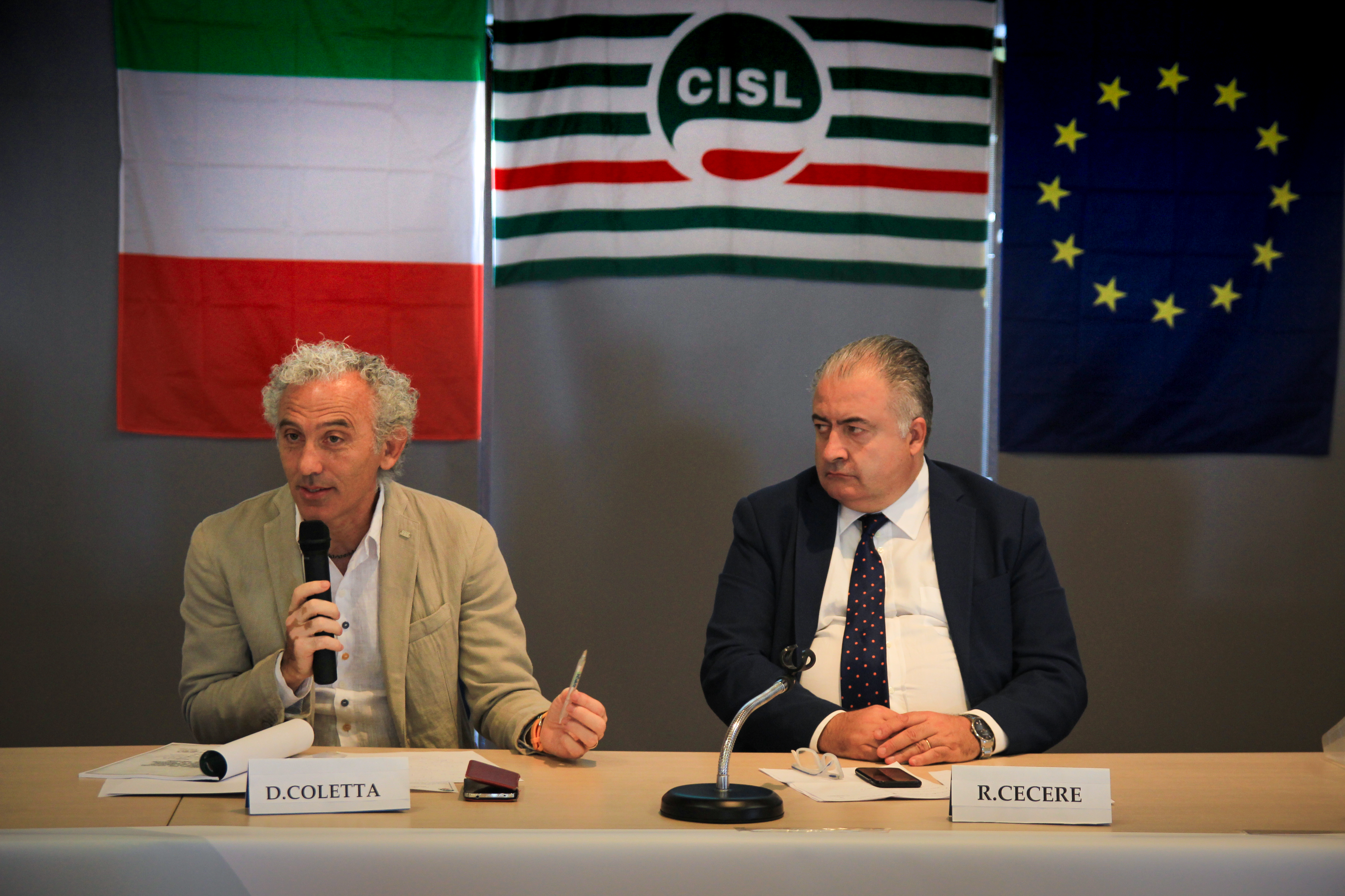 Il sindaco Damiano Coletta con Il Segretario Generale CISL Latina Roberto Cecere