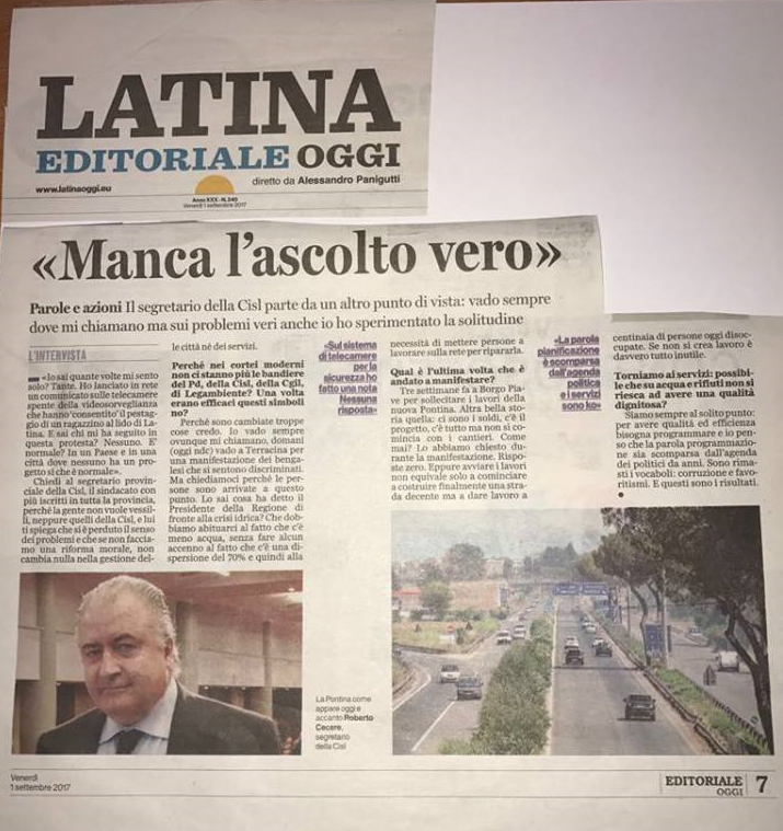 editoriale oggi cisl